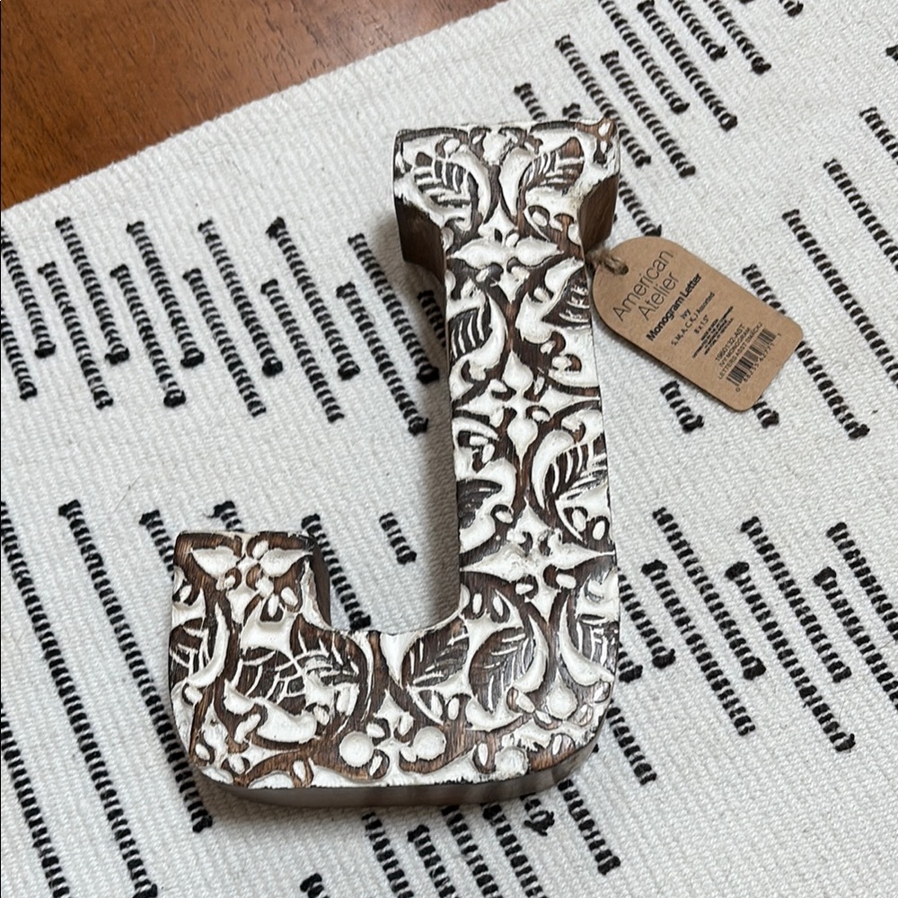 American Atelier Rustic Brown Letter J